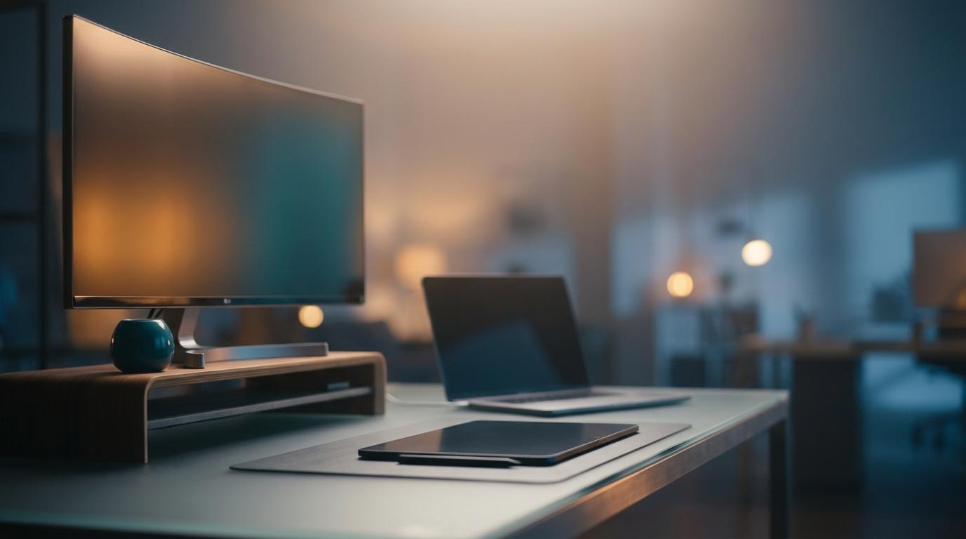 Calm sunlit workspace